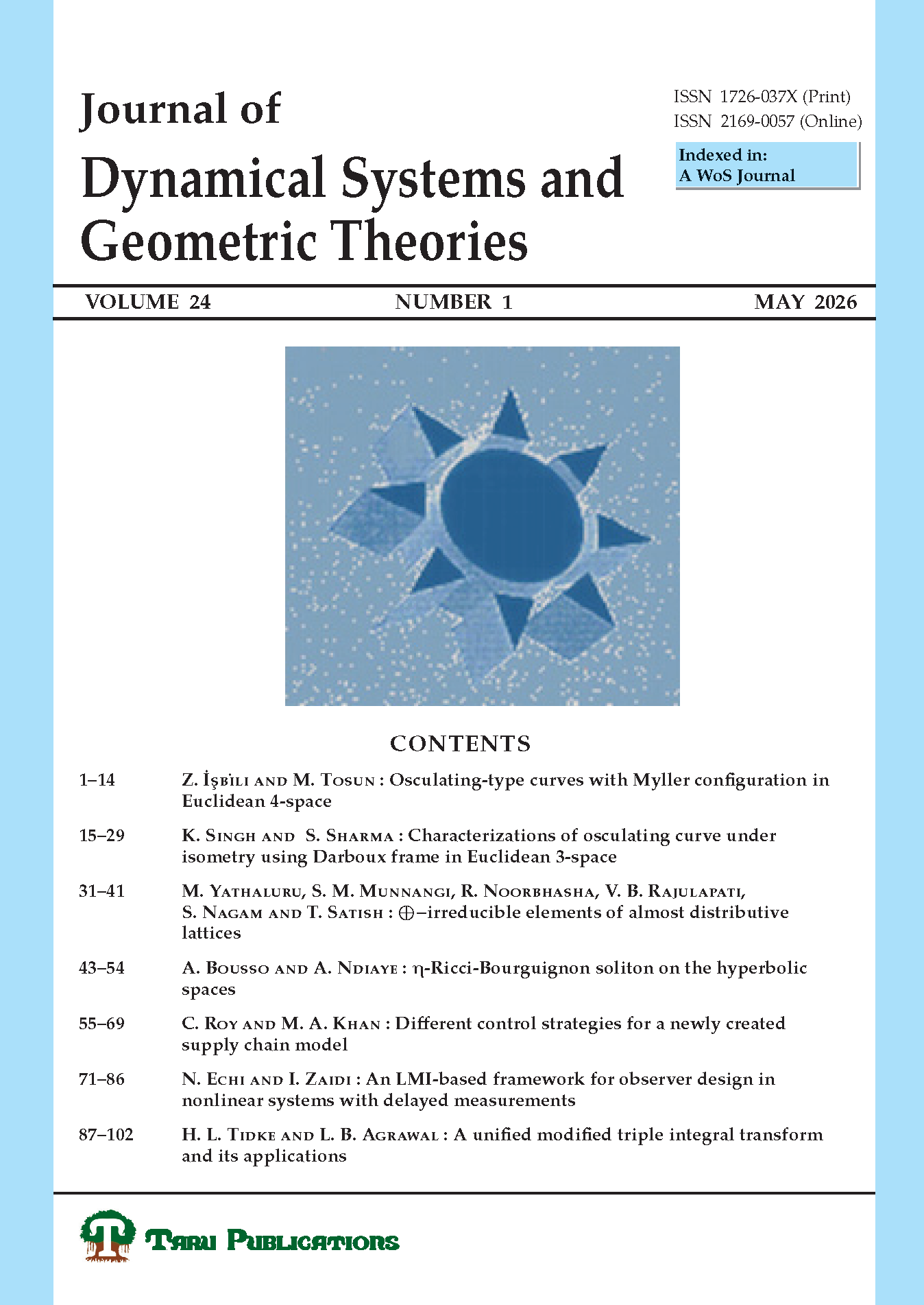 Journal of Dynamical Systems and Geometric Theories cover
